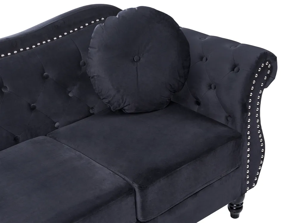 Set da salotto 5 posti SKIEN Velluto Nero_743296