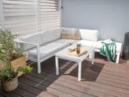 Set di divani angolari da giardino 5 posti MESSINA Metallo Bianco sporco Lato Sinistro_930673