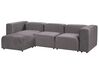 3 Seater Modular Velvet Sofa with Ottoman Dark Grey FALSTERBO_919348