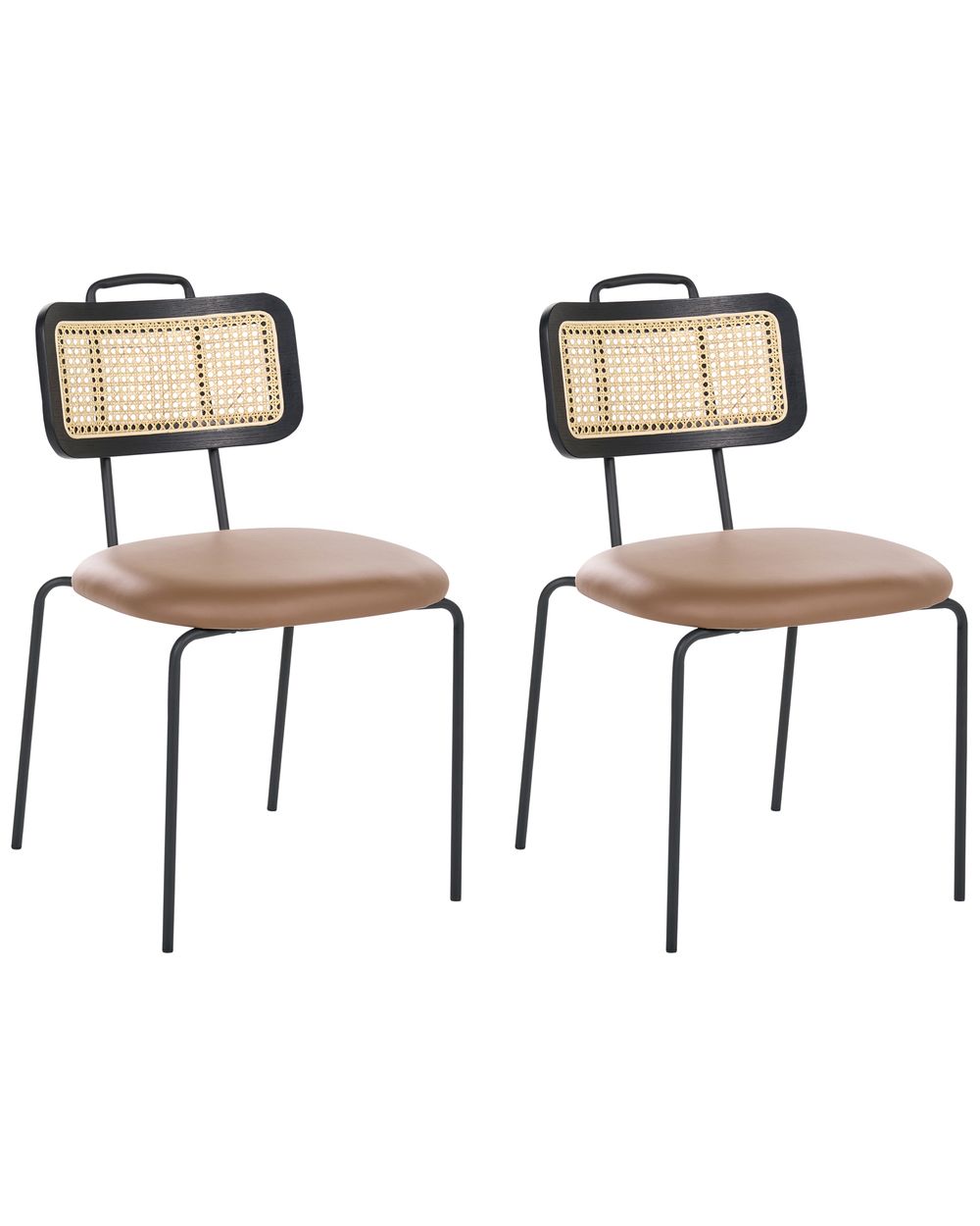 Lot de 2 chaises de salle à manger ADELANTO Métal Marron