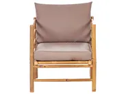 Garden Lounge Set with Table 5 Seater CERRETO Bamboo Taupe Left Hand_908890