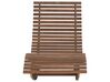 Chaise longue à bascule en bois foncé avec coussin gris BRESCIA_921145
