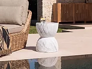 Masă laterală OCCHITO 36 cm 36 cm Alb marmură_1192803