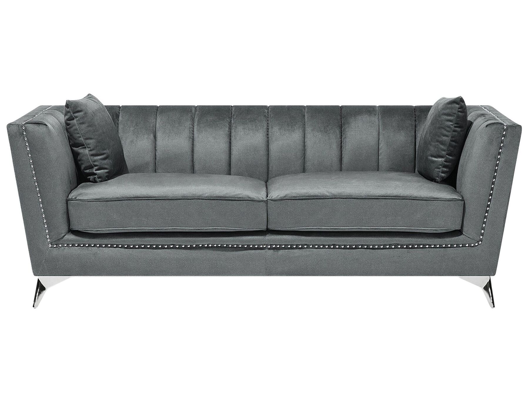 3-istuttava sohva samettinen harmaa GAULA_706306