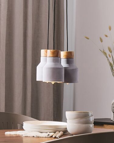 3 Light Cluster Pendant Lamp Grey BAHT