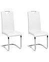 Lot de 2 chaises de salle à manger PICKNES Cuir PU Blanc cassé