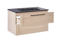 Wall Mounted Vanity Unit with Basin TARIJA Light Brown_1005847