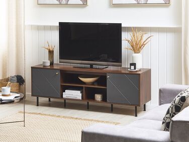 TV Stand Dark Wood and Grey PALMER