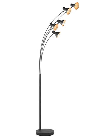 Stehlampe schwarz 5-flammig 205 cm Kegelform BARAGA