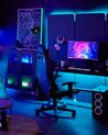 Bürostuhl Kunstleder schwarz / dunkelblau höhenverstellbar mit Fussstütze GAMER_832714