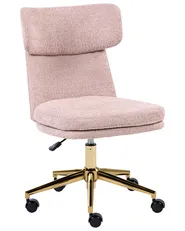 Sedia da scrivania GRANBY Bouclé Rosa pastello_1060431