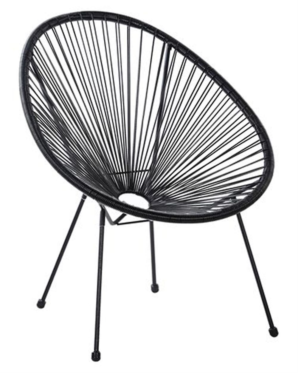 Garden Chair ACAPULCO II PE Rattan Black