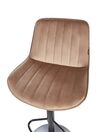 Conjunto de 2 sillas de bar giratorias de terciopelo marrón DUBROVNIK_915944