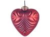 Set of 4 Glass Heart Baubles Red FERIABLE_899354