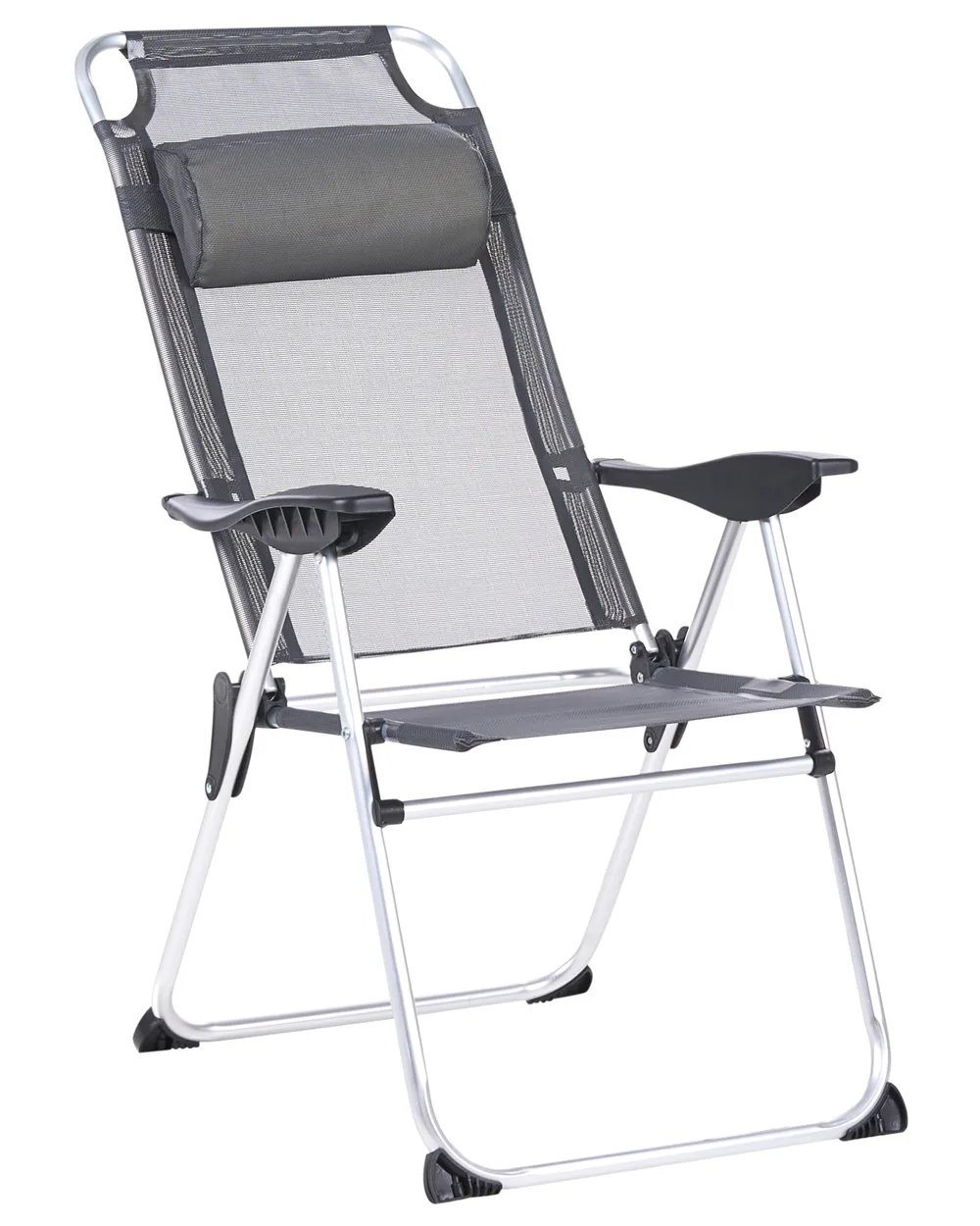Set of 2 Garden Chairs ASINE Folding Metal Grey_1030607