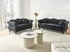 Living Room Set 5 Seater SKIEN Velvet Black