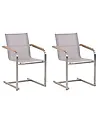 Conjunto de 2 sillas de jardín COSOLETO Acero inoxidable Beige