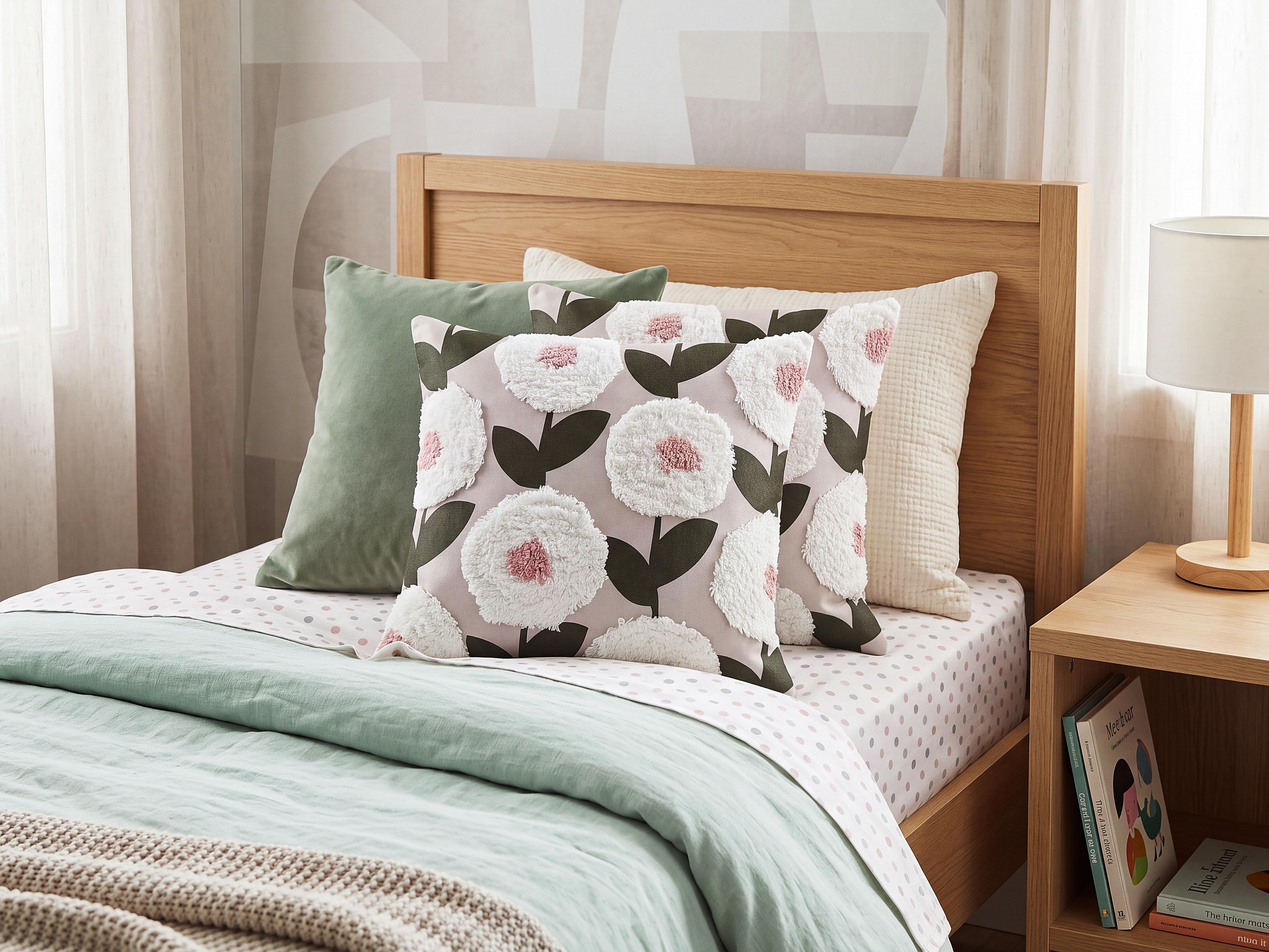 Set of 2 Decorative Cushions KUNRI 45 x 45 cm Cotton Multicolour Floral Pattern