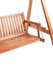 Patio Swing FICARELLA Larch Wood Brown_967231
