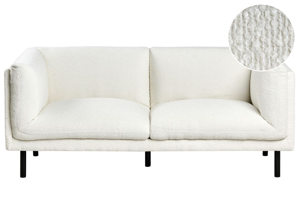 Sofa dla 2 osób VORGOD Boucle Złamana biel