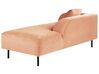 Left Hand Velvet Chaise Lounge Peach Pink LE CRAU_843276