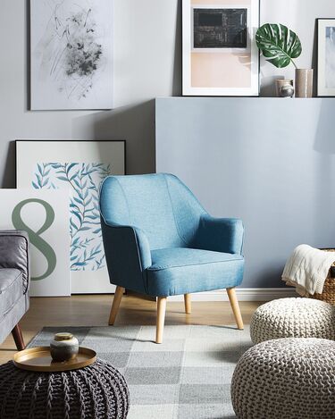 Fabric Armchair Teal Blue LOKEN