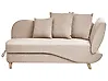 Right-Hand Chaise Longue MERI with Storage Faux Linen Light Brown