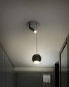 Lampe suspendue LED à 2 lumières en métal noir MABOLE_919229