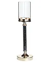 Świecznik ABBEVILLE 48 cm Szkło Czarny
