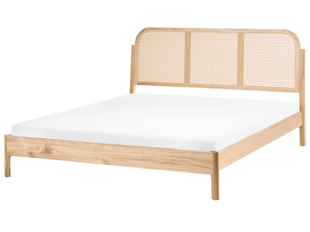 Bed Pine Wood ARCHAIL 160 x 200 cm (EU King Size) Light Brown