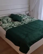Ensemble de housses de couette GREENWOOD 155 x 220 cm Satin de coton Vert_1169953