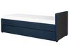 Rozkladací čalouněná postel 80 x 200 cm modrá MARMANDE_770382