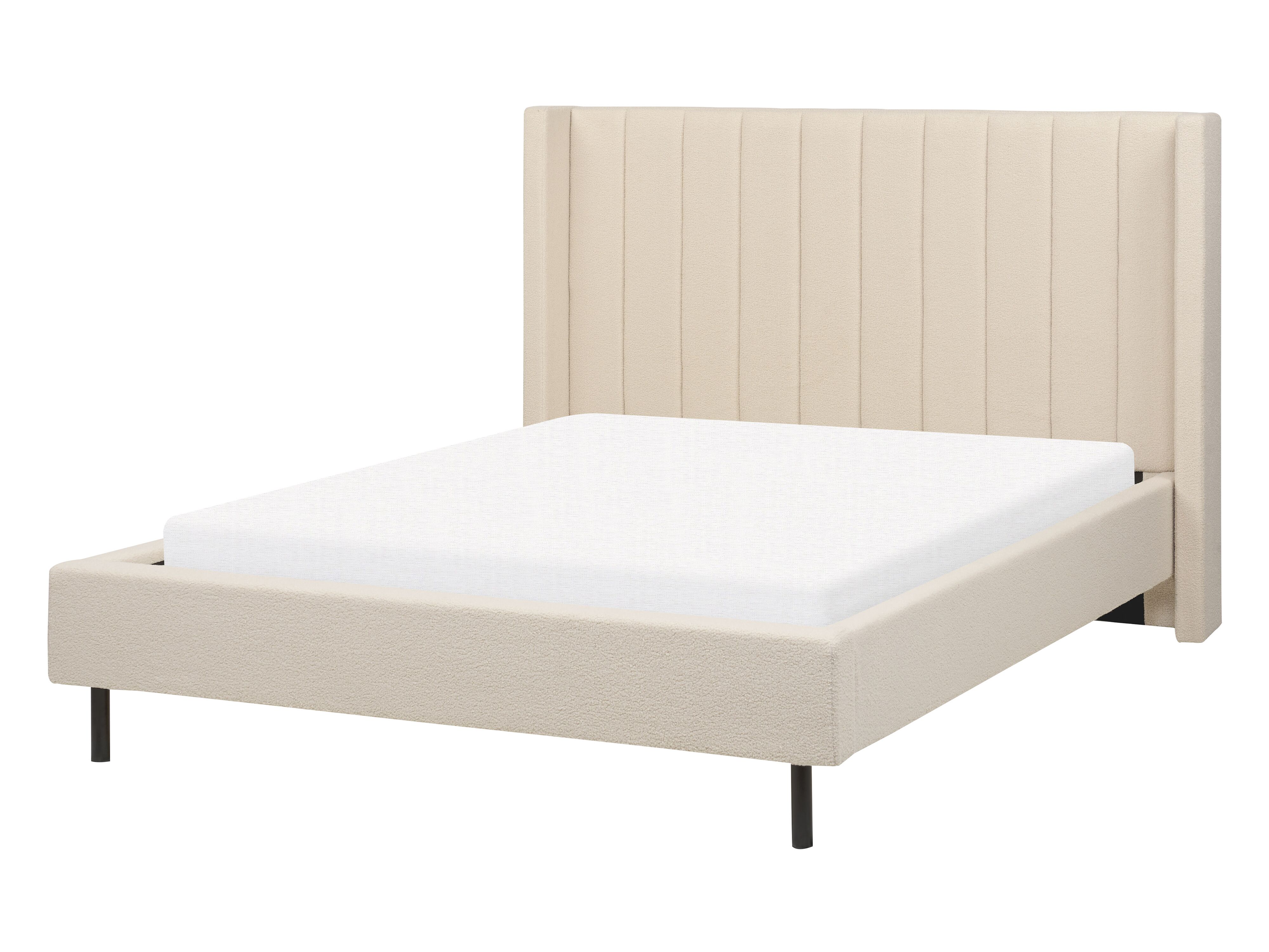 Lit avec sommier Bouclé VILLETTE 140 x 200 cm Beige_887310