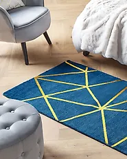Tappeto HAVZA Blu 80 x 150 cm Viscosa_1179412