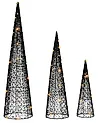 Set of 3 Christmas Decorations LED VEJLESO 40/60/80 cm Christmas Tree Black