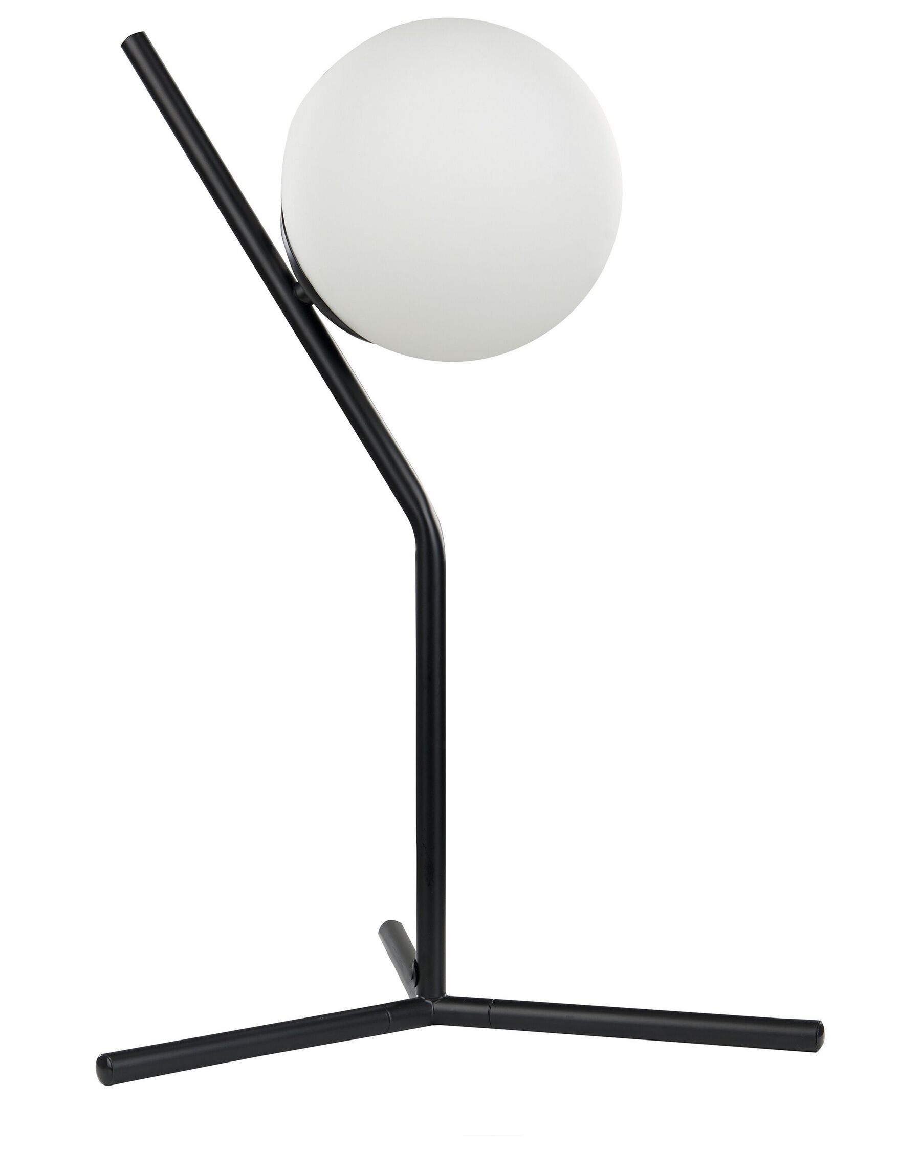 Lampada da tavolo vetro bianco e metallo nero 45 cm WAPITI_872365
