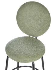 Set of 2 Bar Chairs EMERY Boucle Light Green_913952
