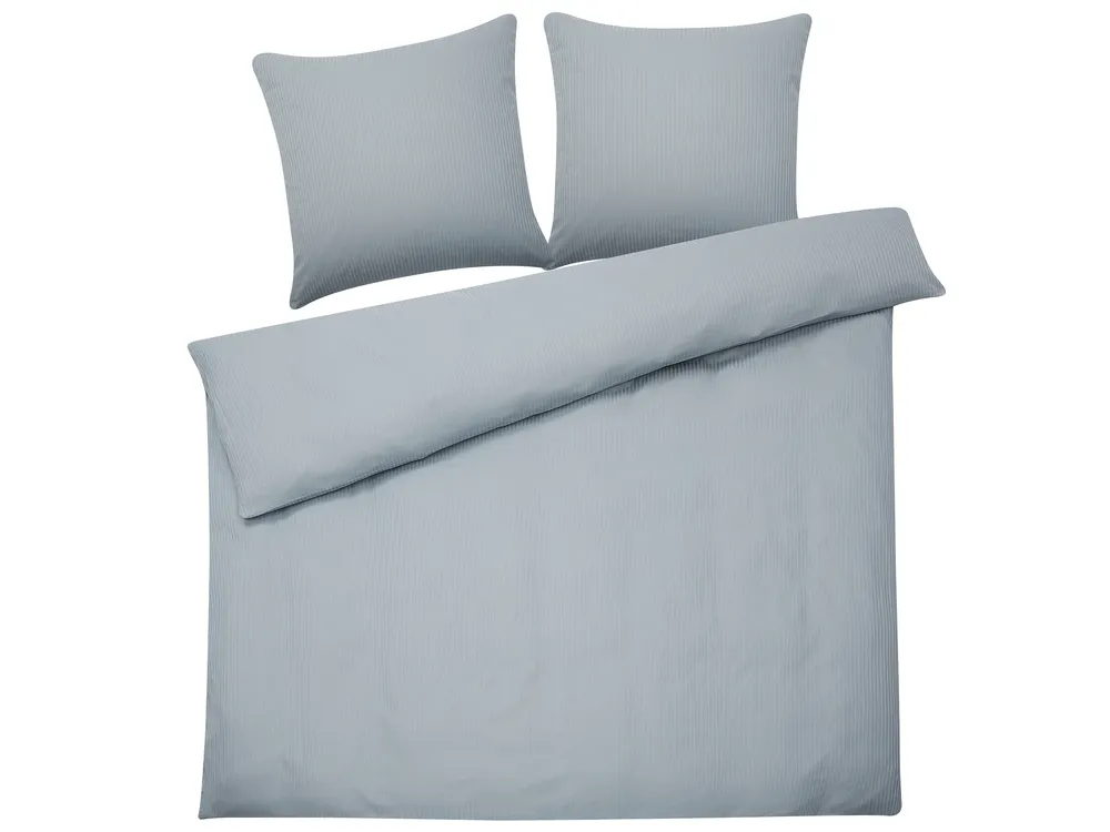 TODAY Copripiumino E Federe – 220x240 Cm – Colore Grigio – Percalle Premium Con Finitura Tricolore E Fessura Passamano