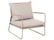 Garden Lounge Set with Table 4 Seater ACCEGLIO Metal Beige_1090947
