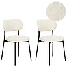 Set of 2 Dining Chairs CASEY Boucle Off-White
