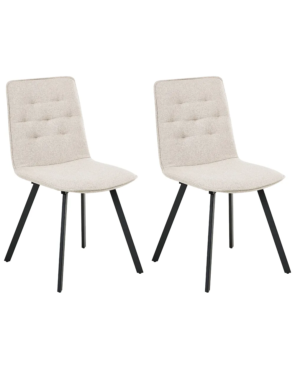 Set di 2 sedie da pranzo CARVER Tessuto Beige_1188091