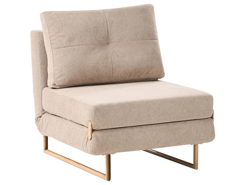 Single Sofa Bed JERSLEV Fabric Light Brown_1009908