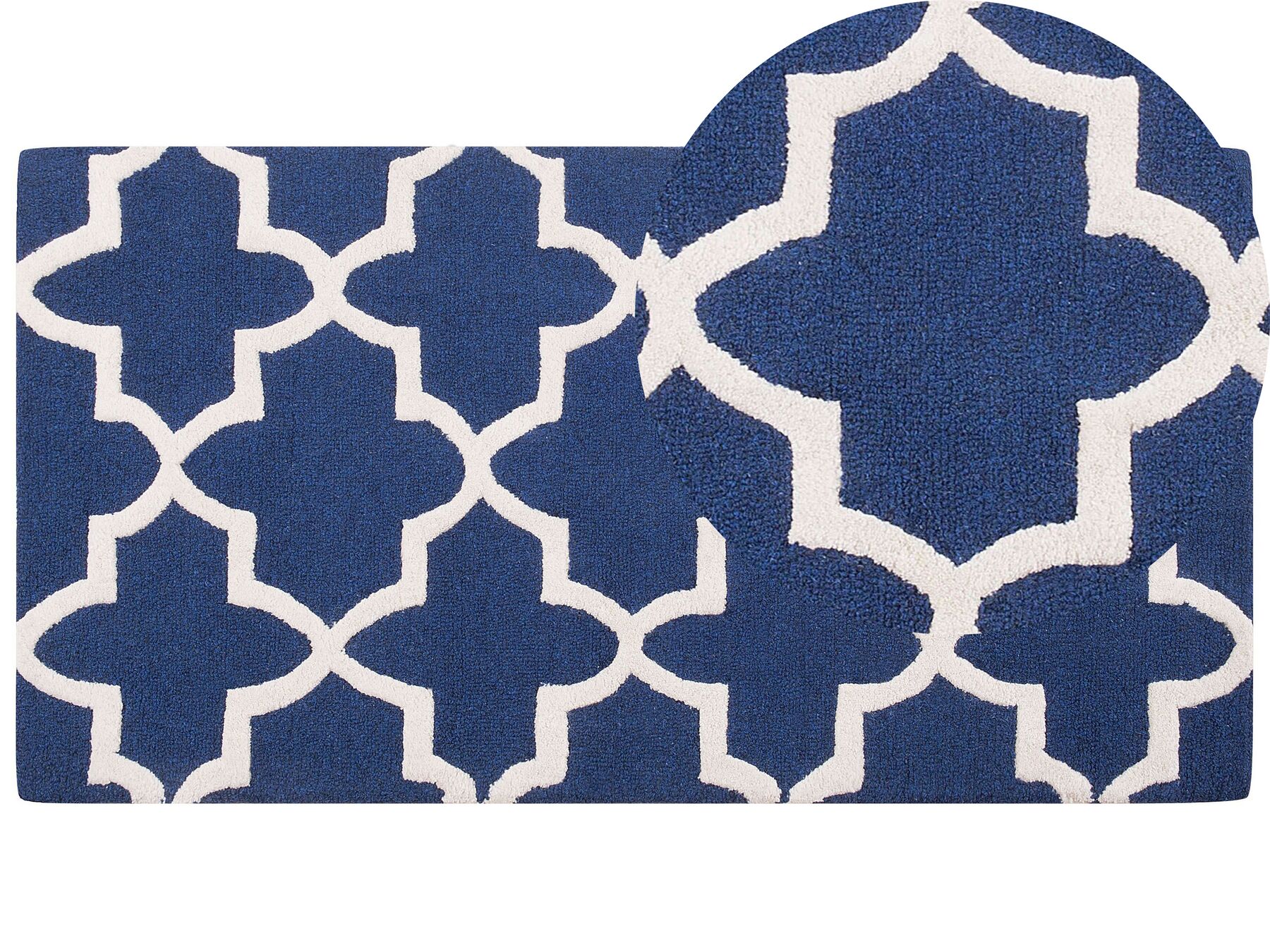 Tapis bleu en laine et en coton 80 x 150 cm SILVAN_680062