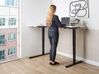 Electric Adjustable Left Corner Desk 160 x 59 cm Black and White DESTINES _927804