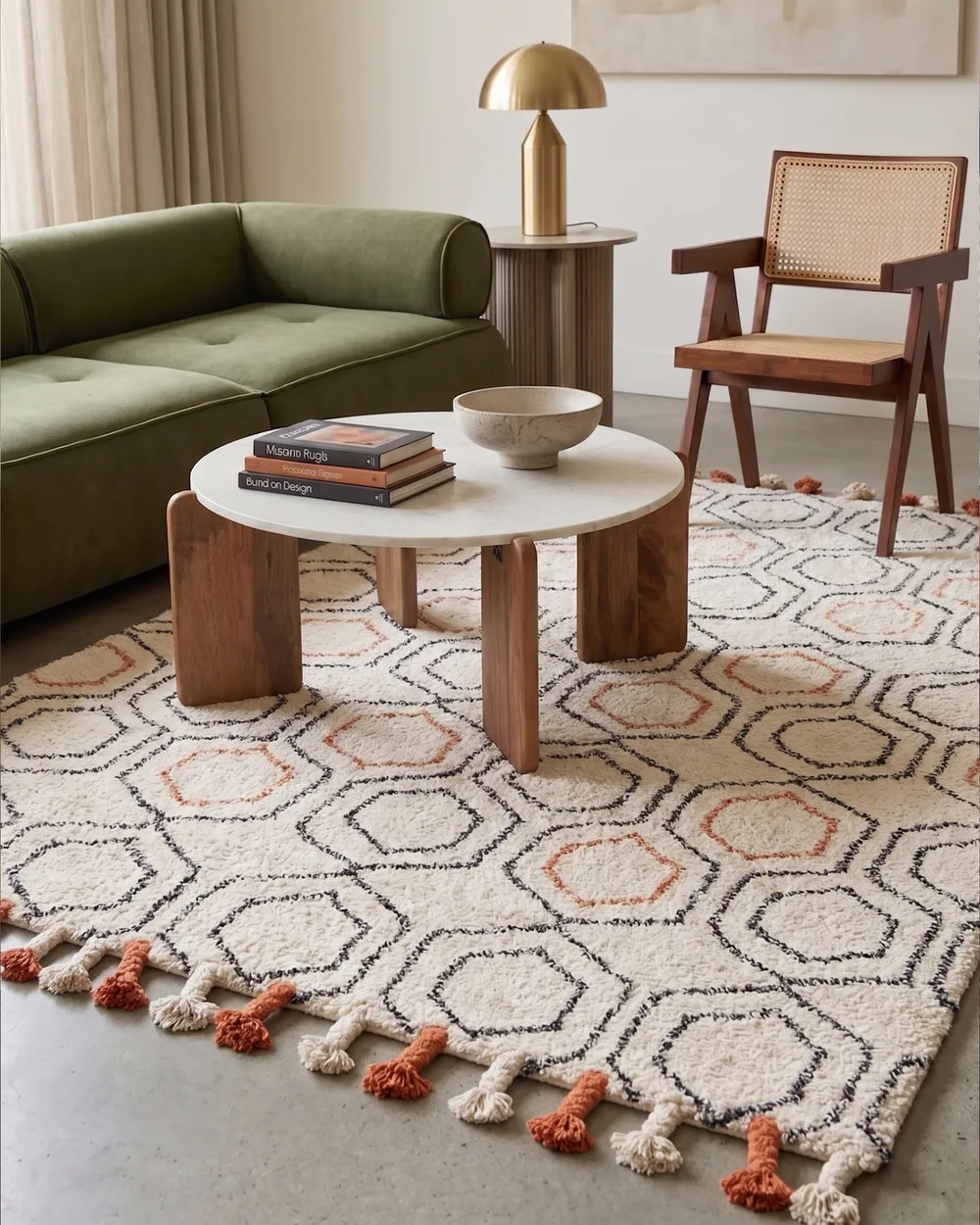 Tappeto HAJIPUR Beige 140 x 200 cm Cotone_1080831