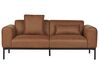 Sofa Set Leinenoptik / Kunstleder beige / braun 5-Sitzer MALMOS_931467