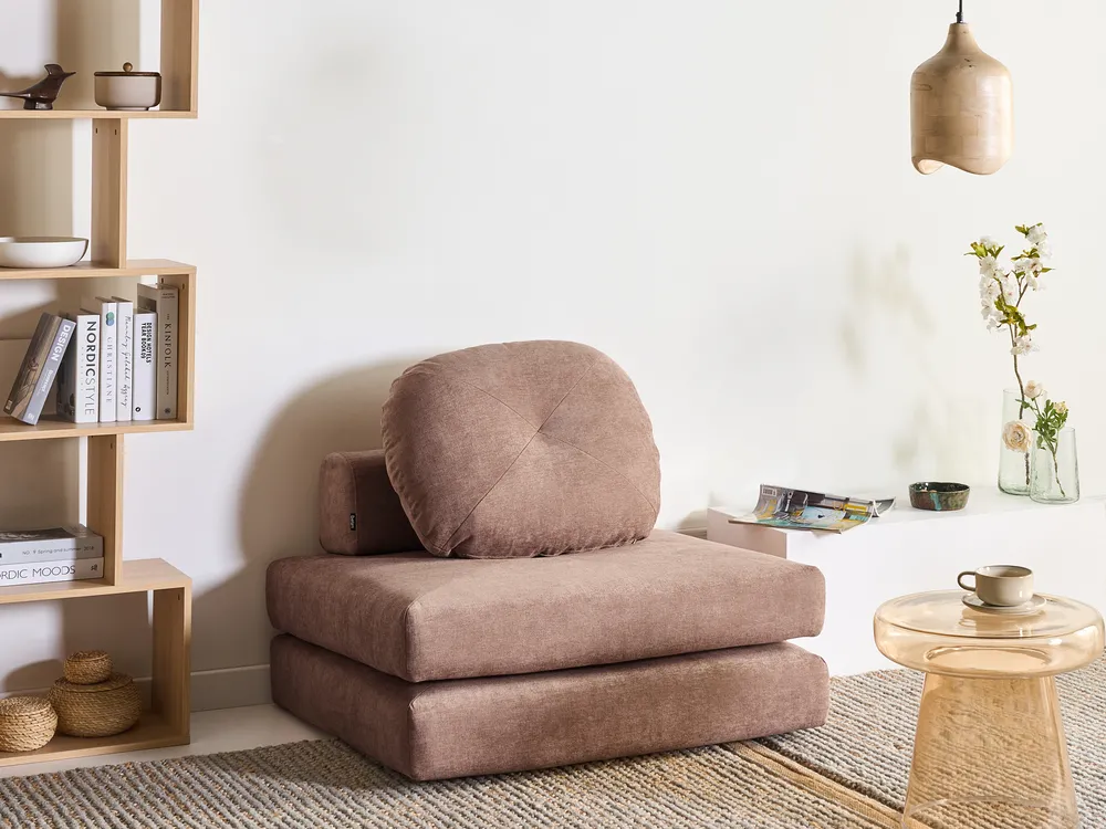 Sofa rozkładana jednoosobowa OLDEN Szenil Brązowy