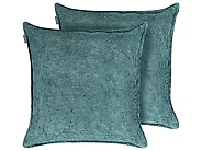 Set of 2 Decorative Cushions VERPIS 50 x 50 cm Cotton Blue Solid_1178943