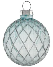 Set of 35 Baubles SNOWFALL Glass Blue_1028586