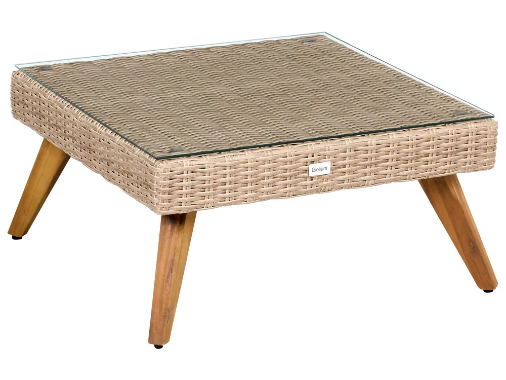 Garden Corner Sofa with Table 6 Seater VITTORIA PE Rattan Grey_1091946